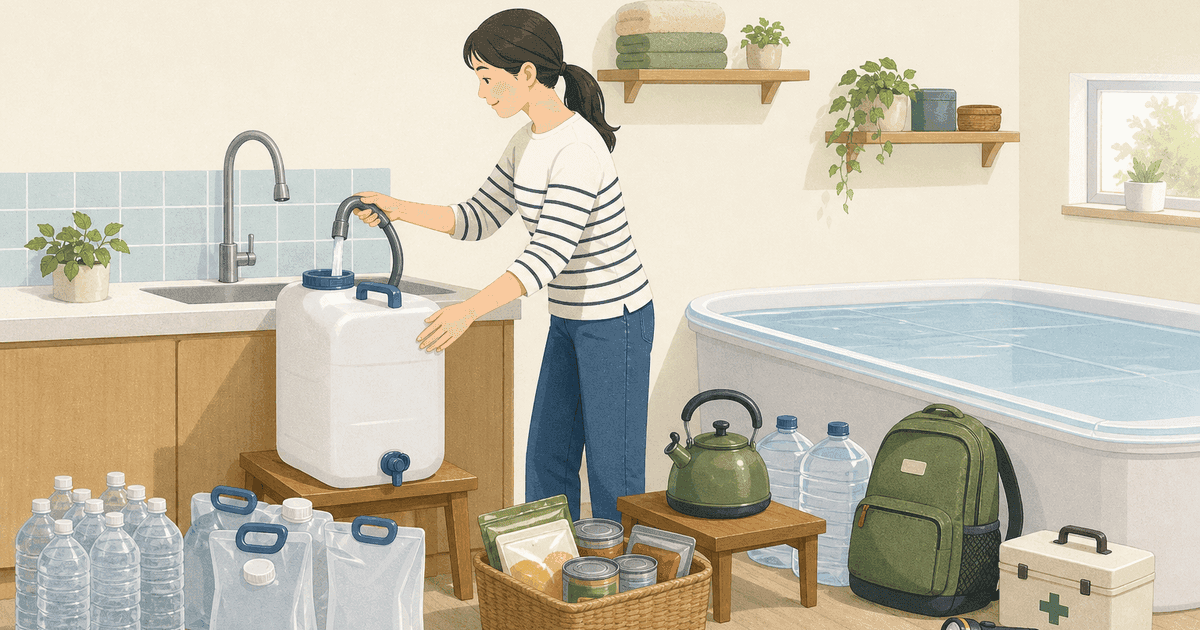 断水への備え｜飲料水と生活用水の分け方と、給水を受けるときの準備