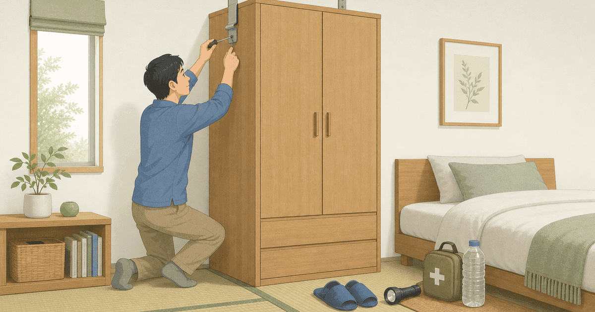 家具の固定と寝室の安全対策｜地震のけがを減らす週末1回の作業手順