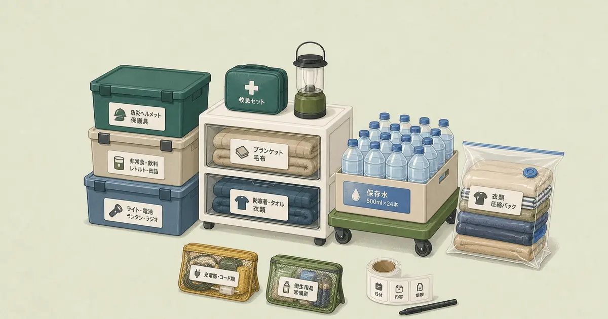 備蓄・防災用品の収納グッズの選び方比較｜「買ったのに取り出せない」を防ぐ6タイプ