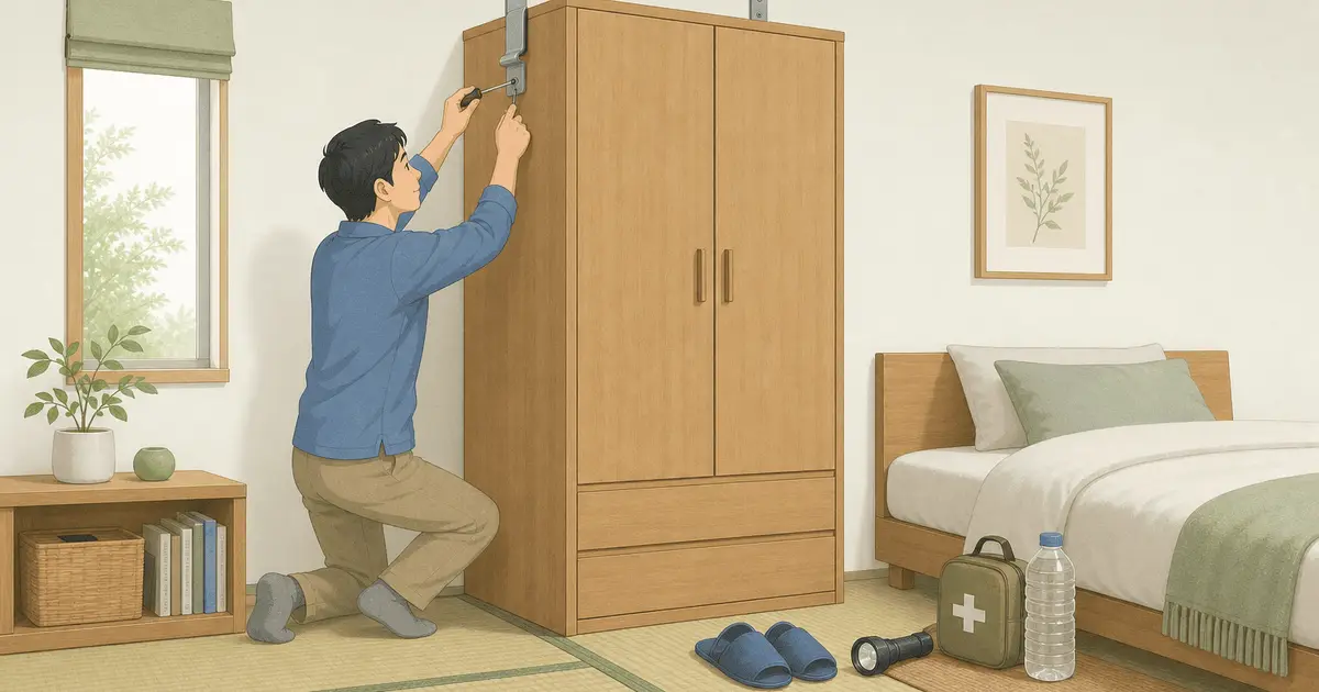 家具の固定と寝室の安全対策|地震のけがを減らす週末1回の作業手順